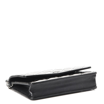 Chanel Patent Quilted Wallet On Chain WOC Black 4 of 10