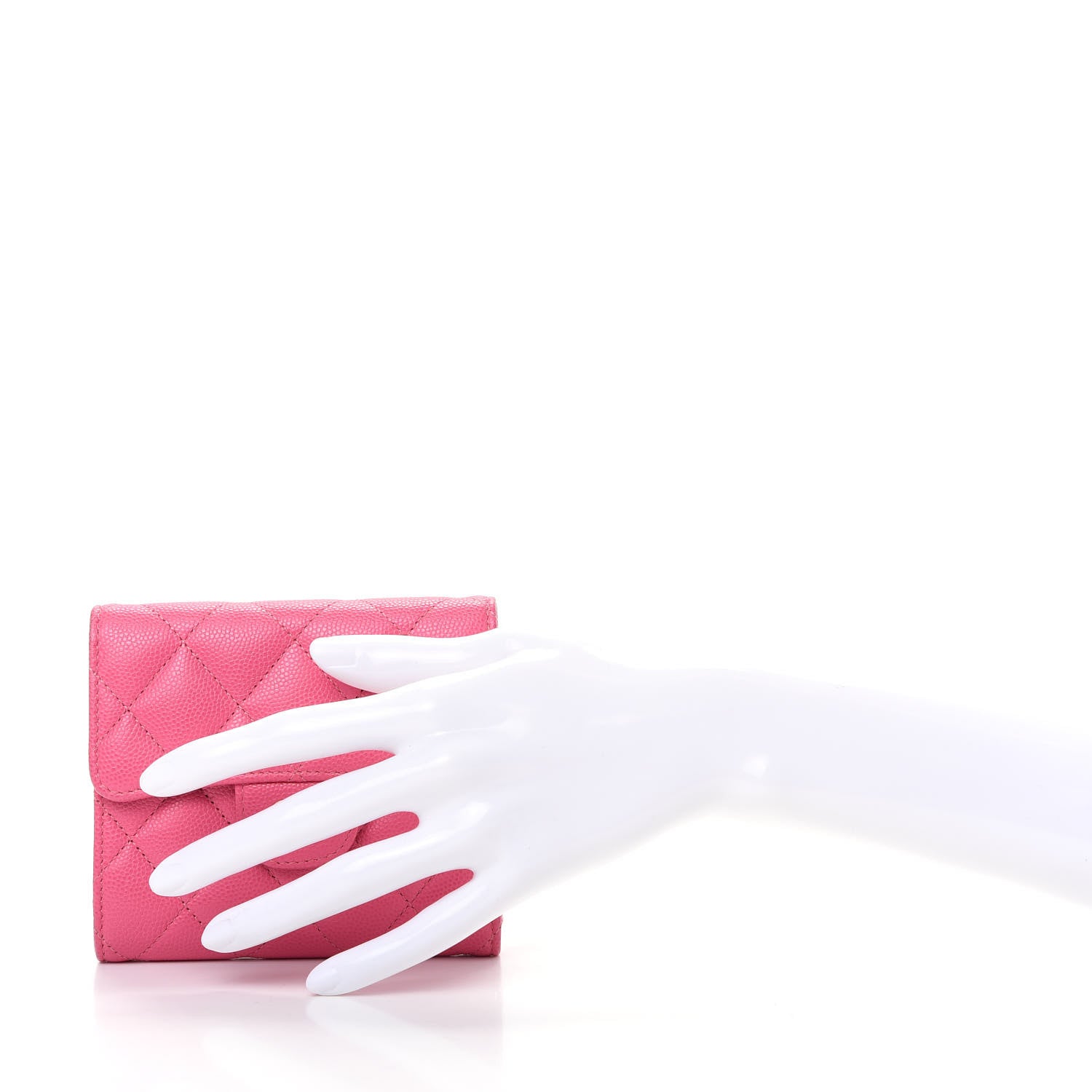 Chanel Caviar Quilted Compact Flap Wallet Pink 2 of 8