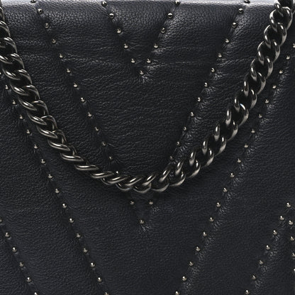 MCM Calfskin Stud Disco Flap Crossbody Bag Black 8 of 10