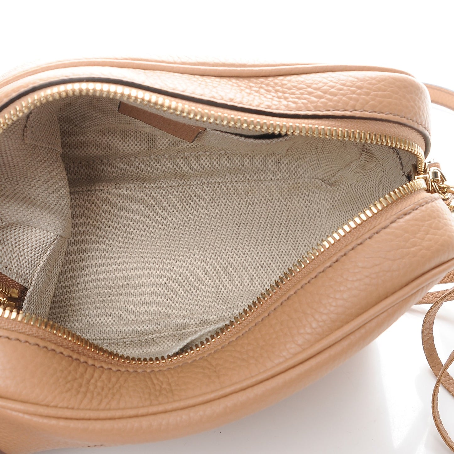 Pebbled Calfskin Small Soho Disco Bag Rose Beige