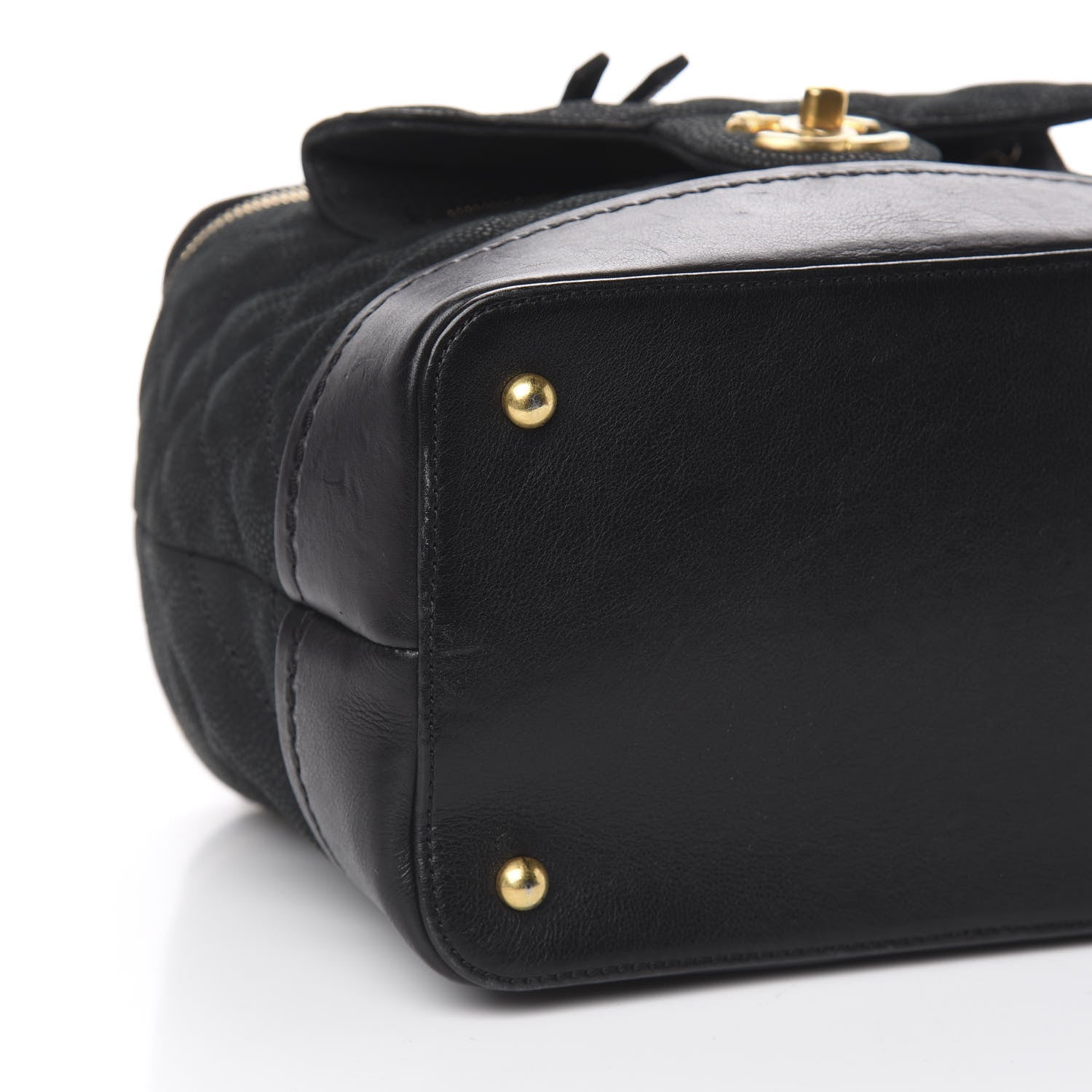 Chanel Iridescent Grained Calfskin Quilted Globe Trotter Vanity Case Black 10 of 11