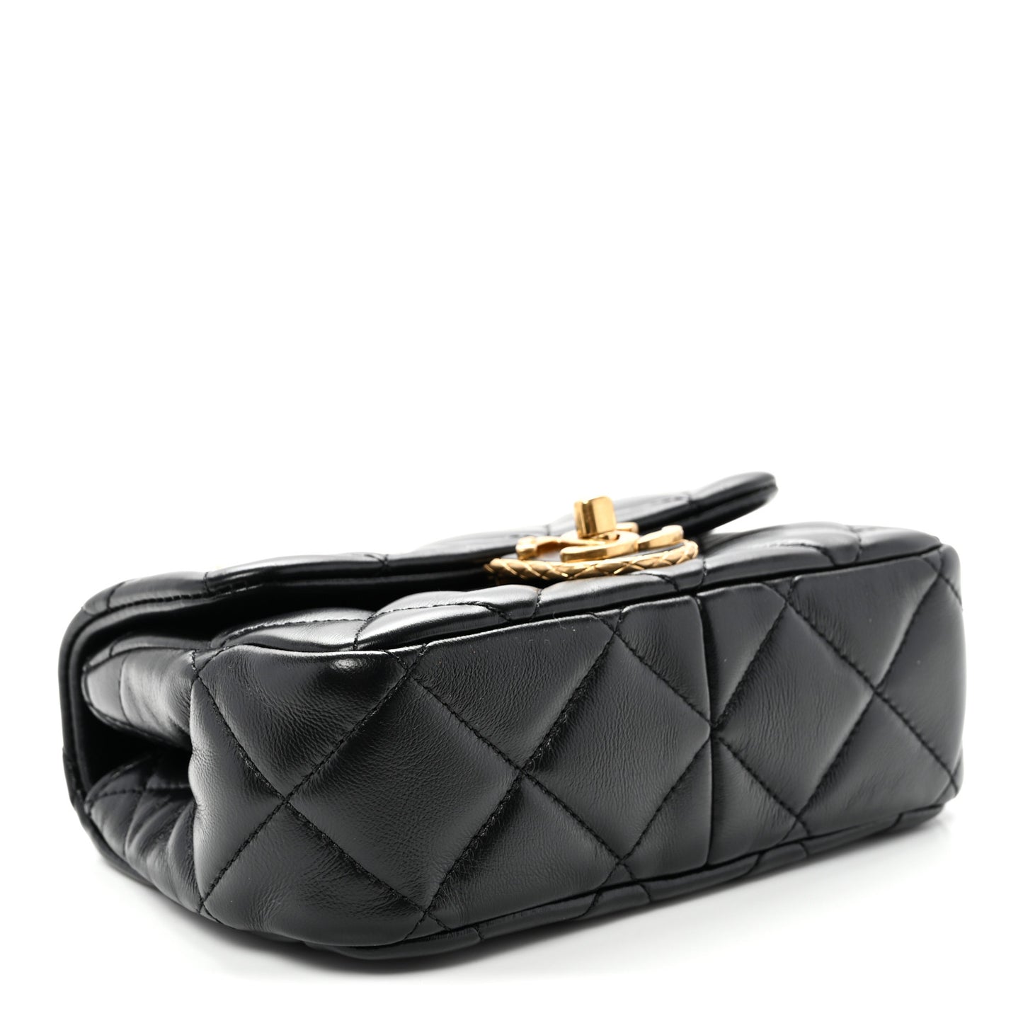 Lambskin Quilted Mini Flap Black