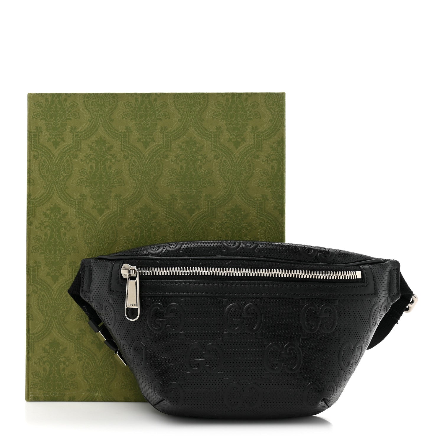 Gucci Calfskin GG Tennis Embossed Belt Bag Black 12 of 12