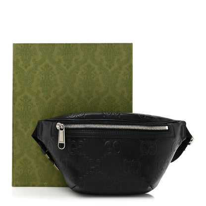 Gucci Calfskin GG Tennis Embossed Belt Bag Black 12 of 12
