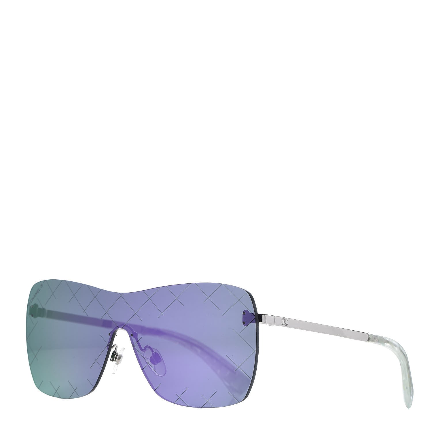 Chanel Shield Runway Sunglasses 4215 Silver Purple 1 of 9