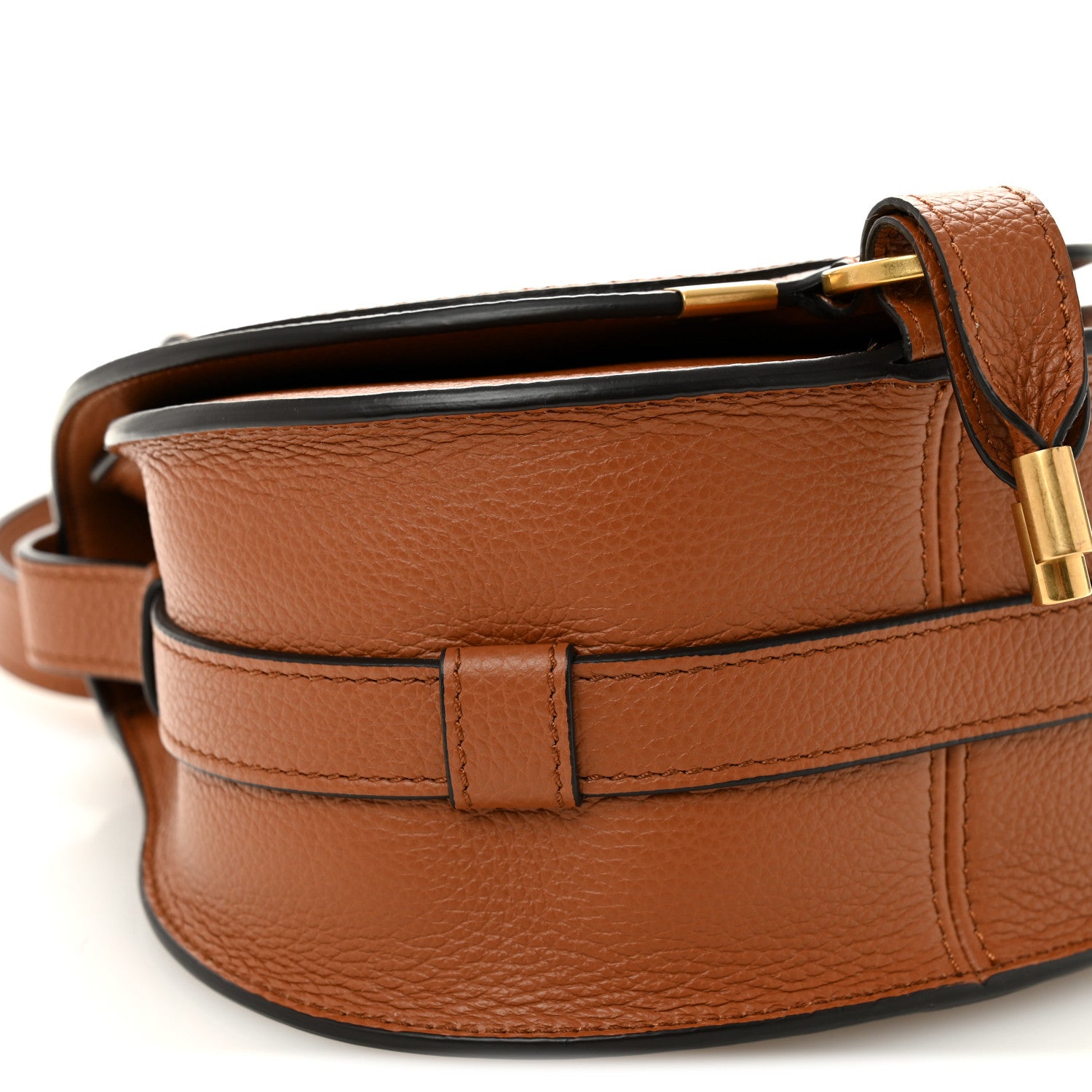 Chloe Calfskin Mini Marcie Round Crossbody Bag Tan 9 of 10
