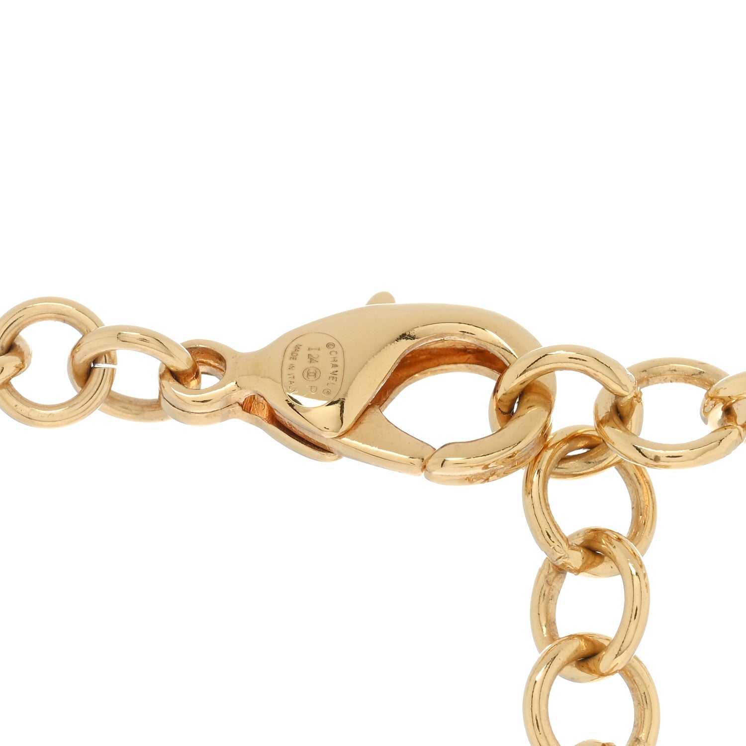 Chanel Metal Denim CC Heart Choker Gold Blue Pearly White 4 of 4