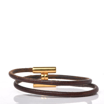 Hermes Natural Bridle Double Wrap Cord Tournis Bracelet Bouton 3 of 8