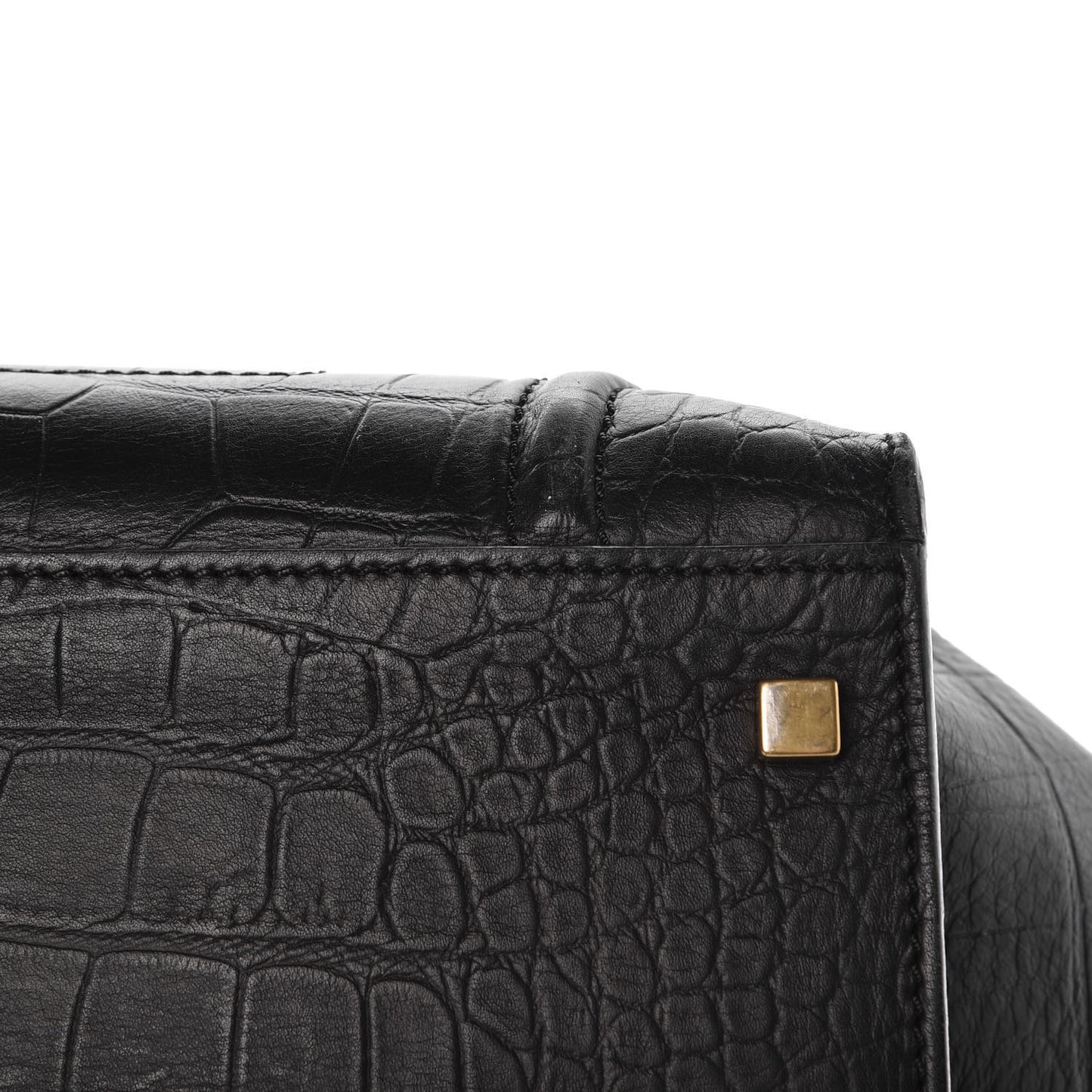 Crocodile Embossed Calfskin Medium Phantom Luggage Black