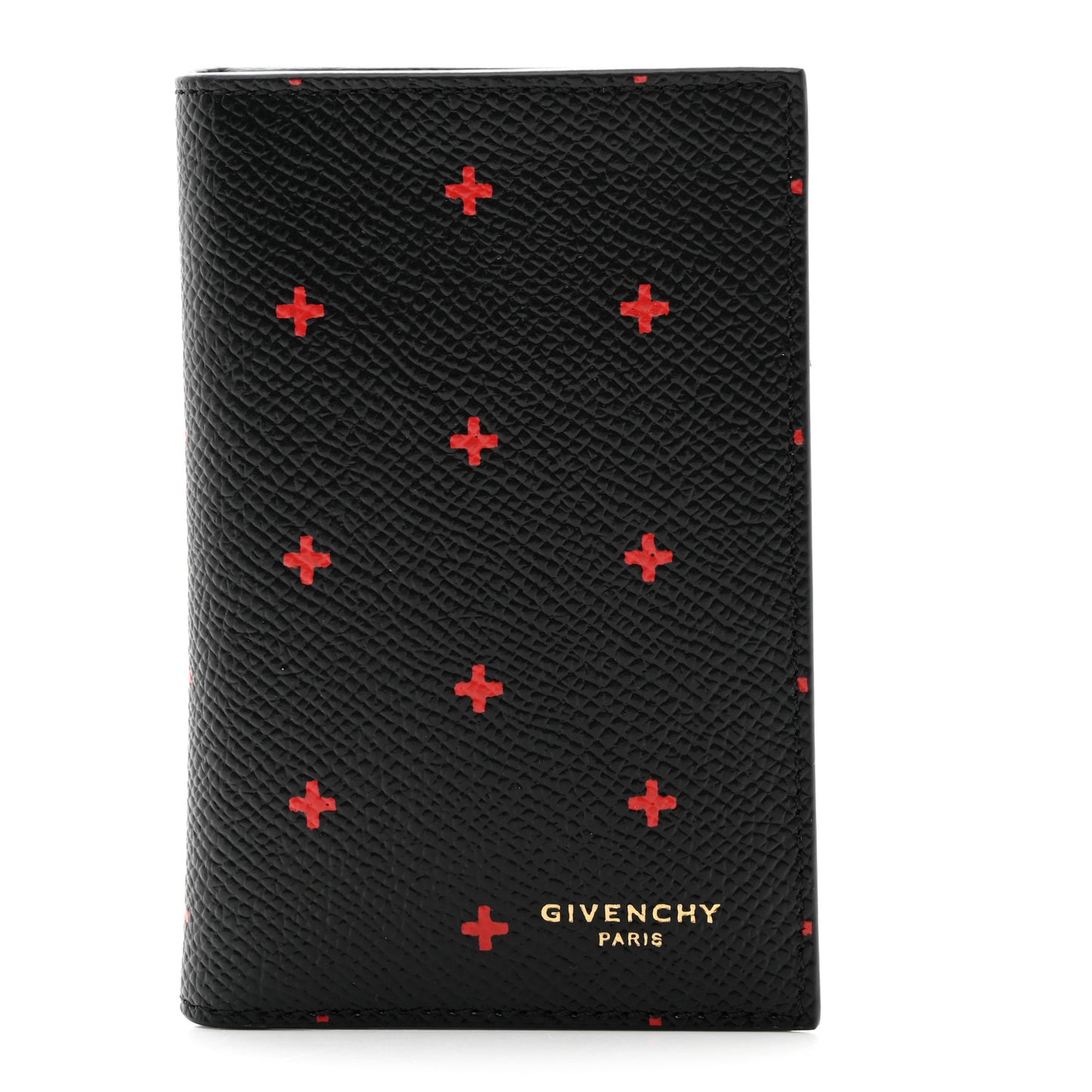Calfskin Cross Folding Card Holder Black