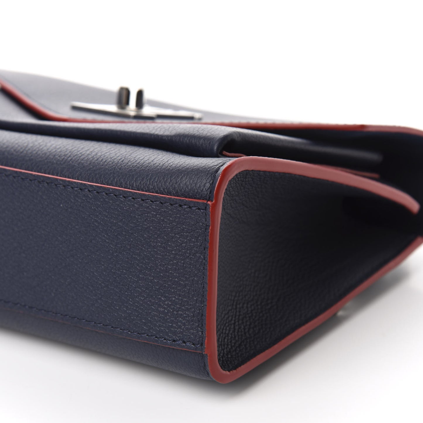 Soft Calfskin Mylockme Chain Bag BB Marine Rouge