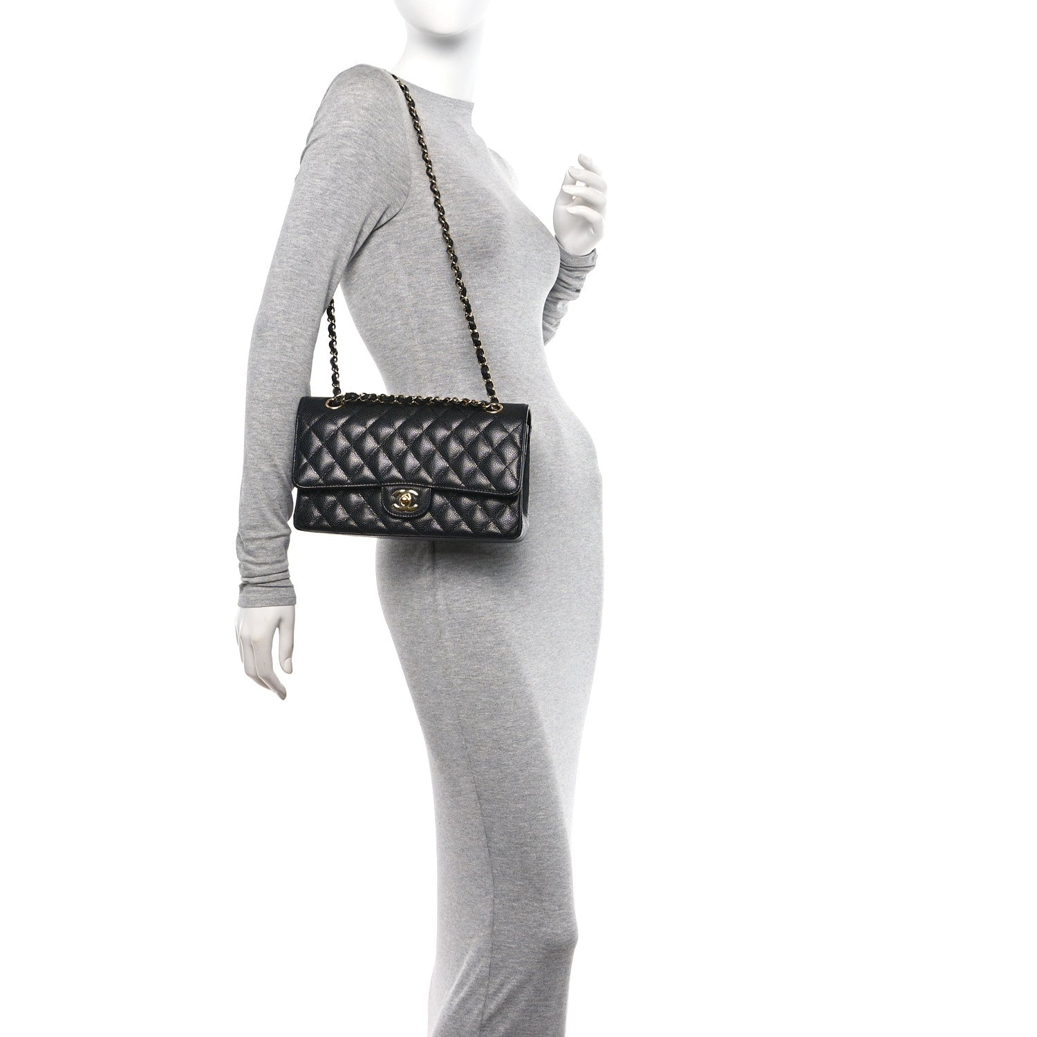 Chanel Caviar Quilted Medium Double Flap Black 2 of 11