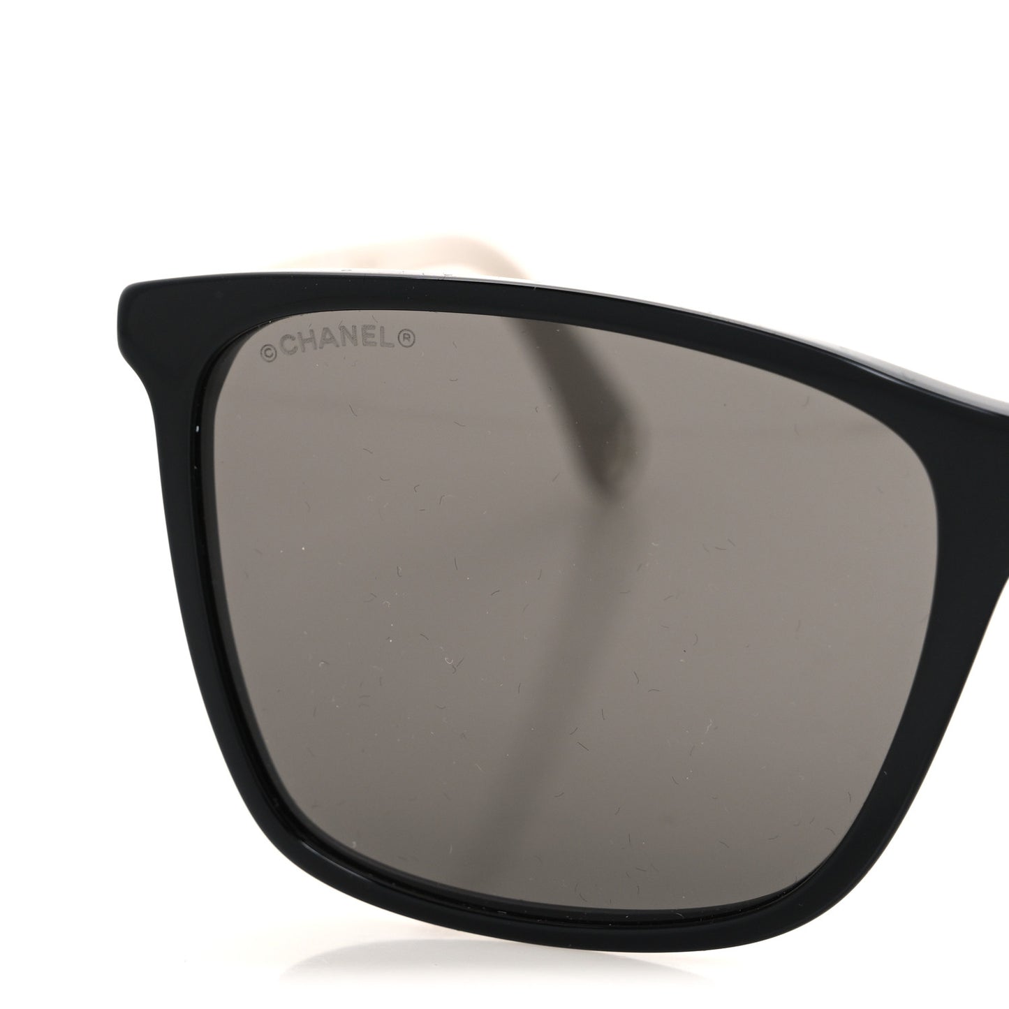 Acetate Polarized Square Sunglasses 5447-A Black Beige
