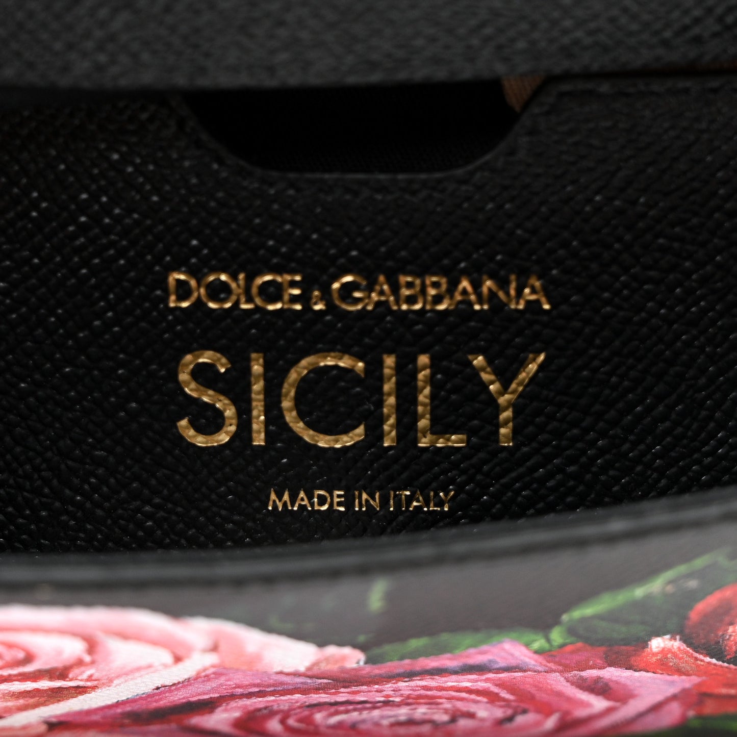 Dauphine Roses Print Small Miss Sicily Satchel Black