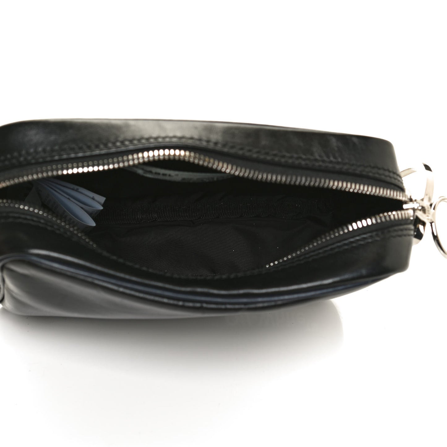 Calfskin Logo Crossbody Bag Black