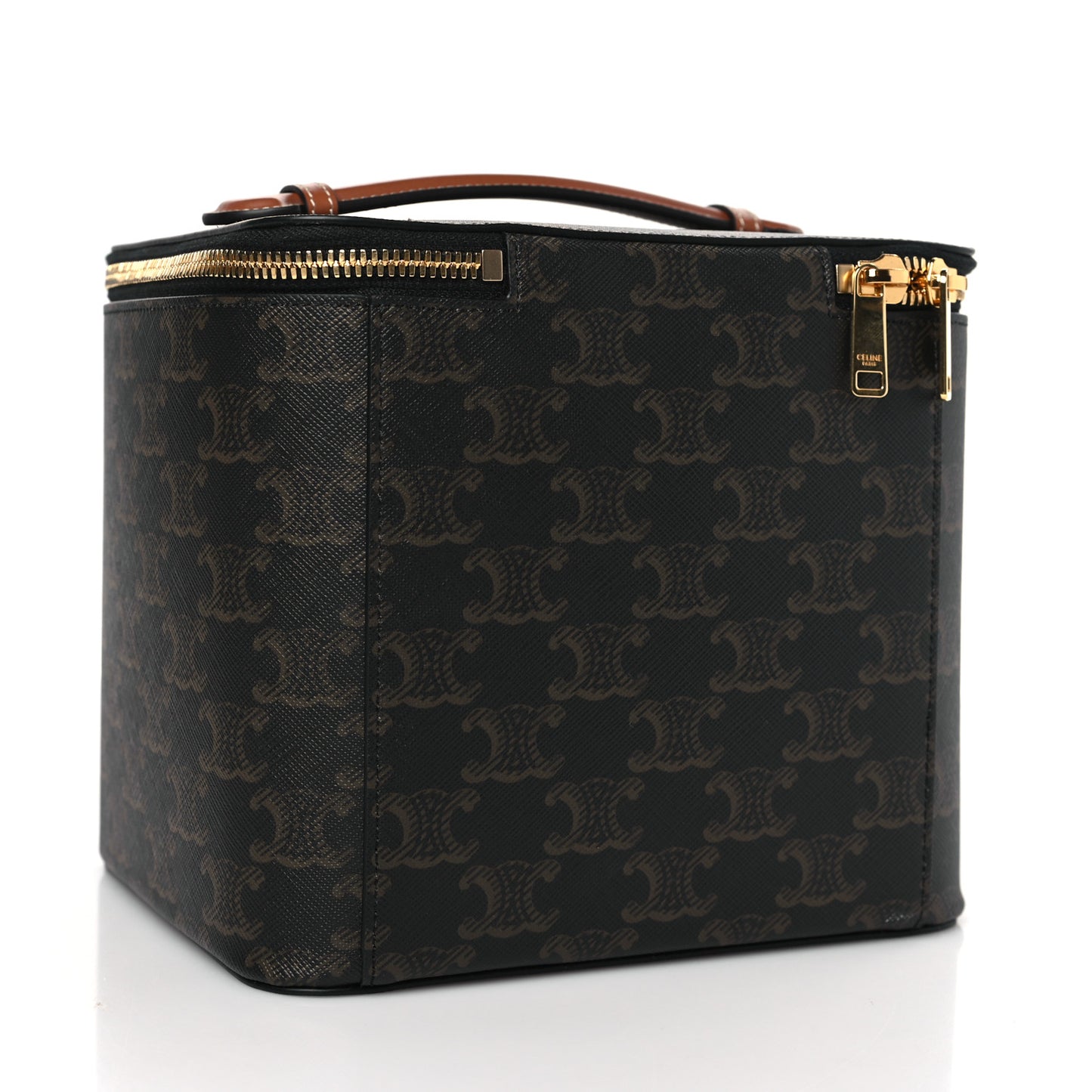 Triomphe Canvas Calfskin Square Vanity Case Tan