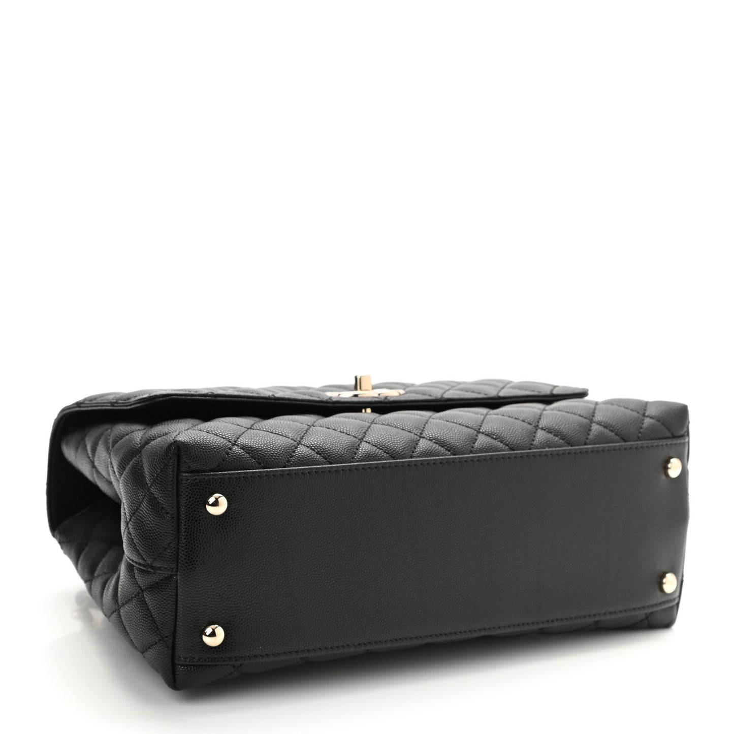 Caviar Quilted Small Coco Handle Flap Black
