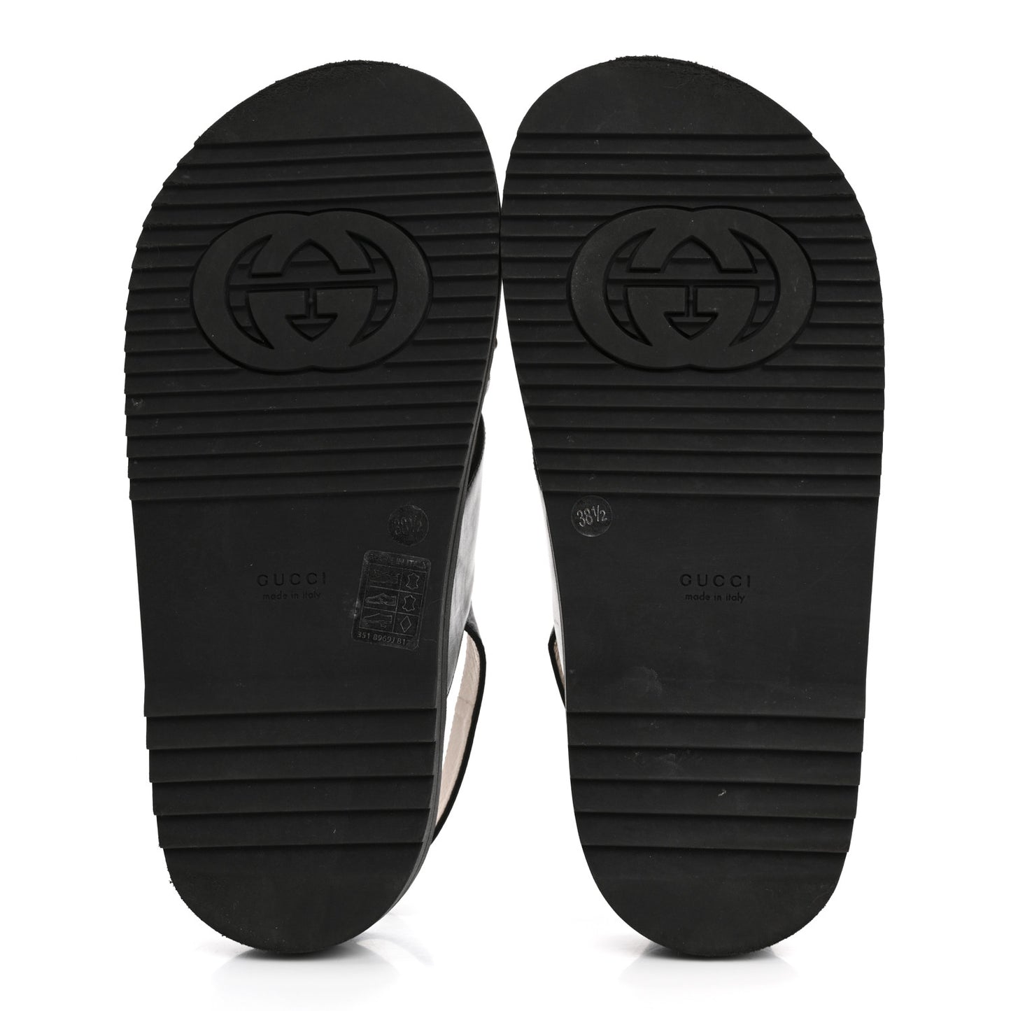 Logo Calfskin Slingback Sandals 38.5 Black