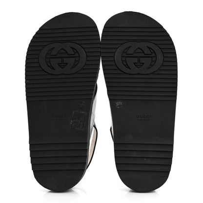 Gucci Logo Calfskin Slingback Sandals 38.5 Black 6 of 10