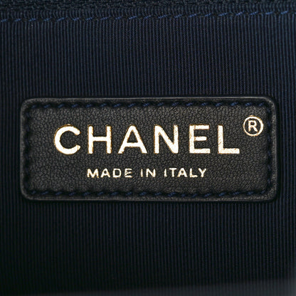 Chanel Calfskin Stitched Large Straight Lines Shopping Tote Navy 6 of 9