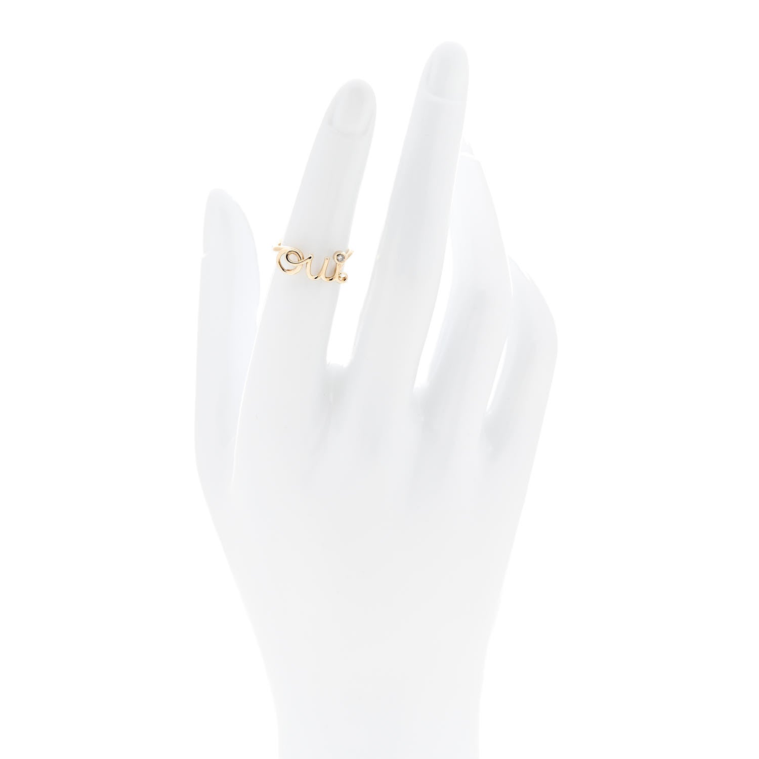 Christian Dior 18K Yellow Gold Diamond Oui Ring 49 4.75 2 of 4