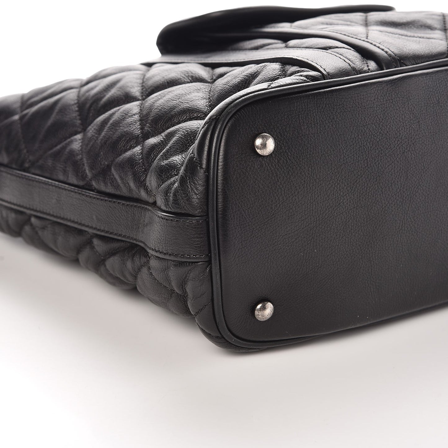 Calfskin Quilted Small Casual Riviera Tote Black
