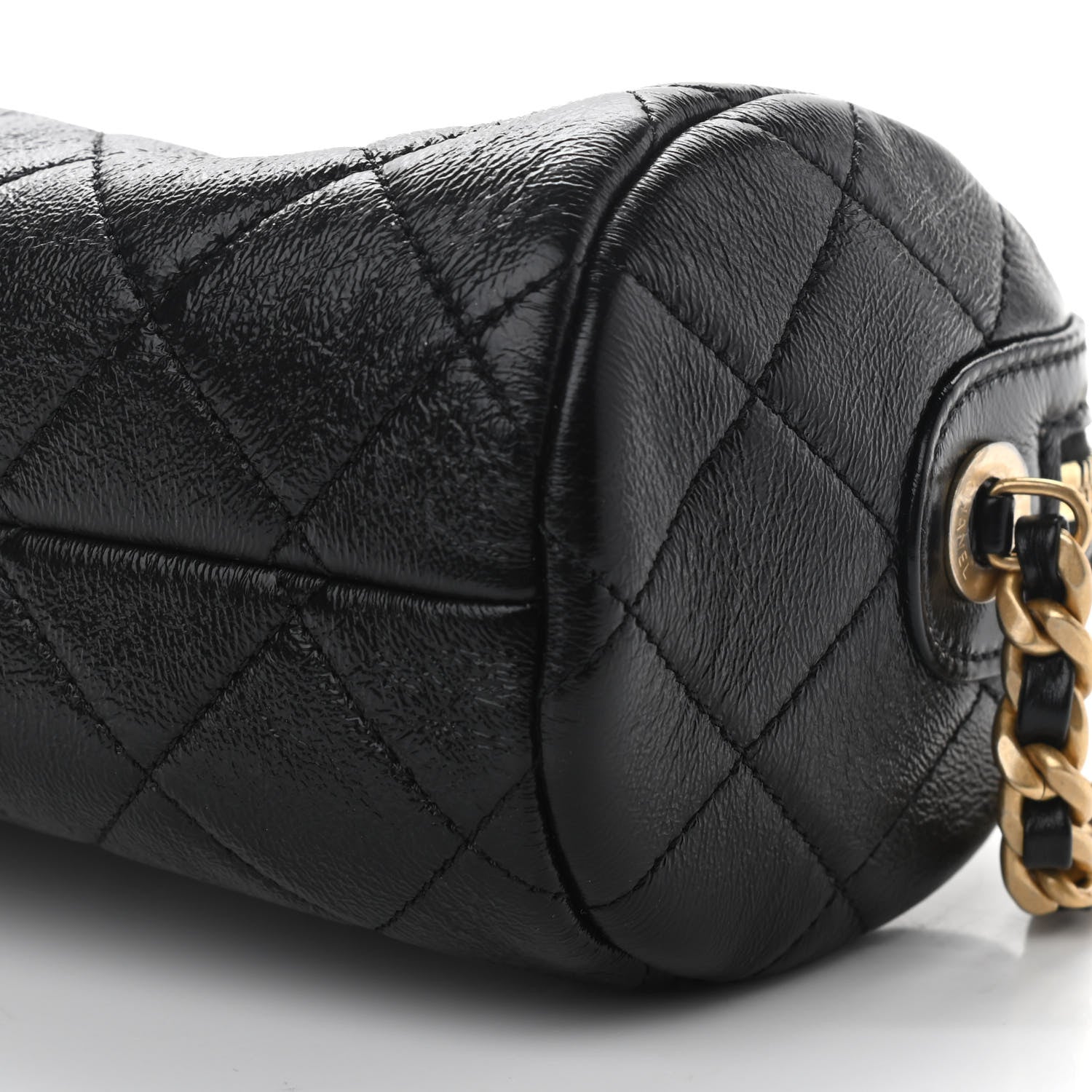 Chanel Shiny Lambskin Quilted Small Fashion Therapy Bowling Bag Black 10 of 11