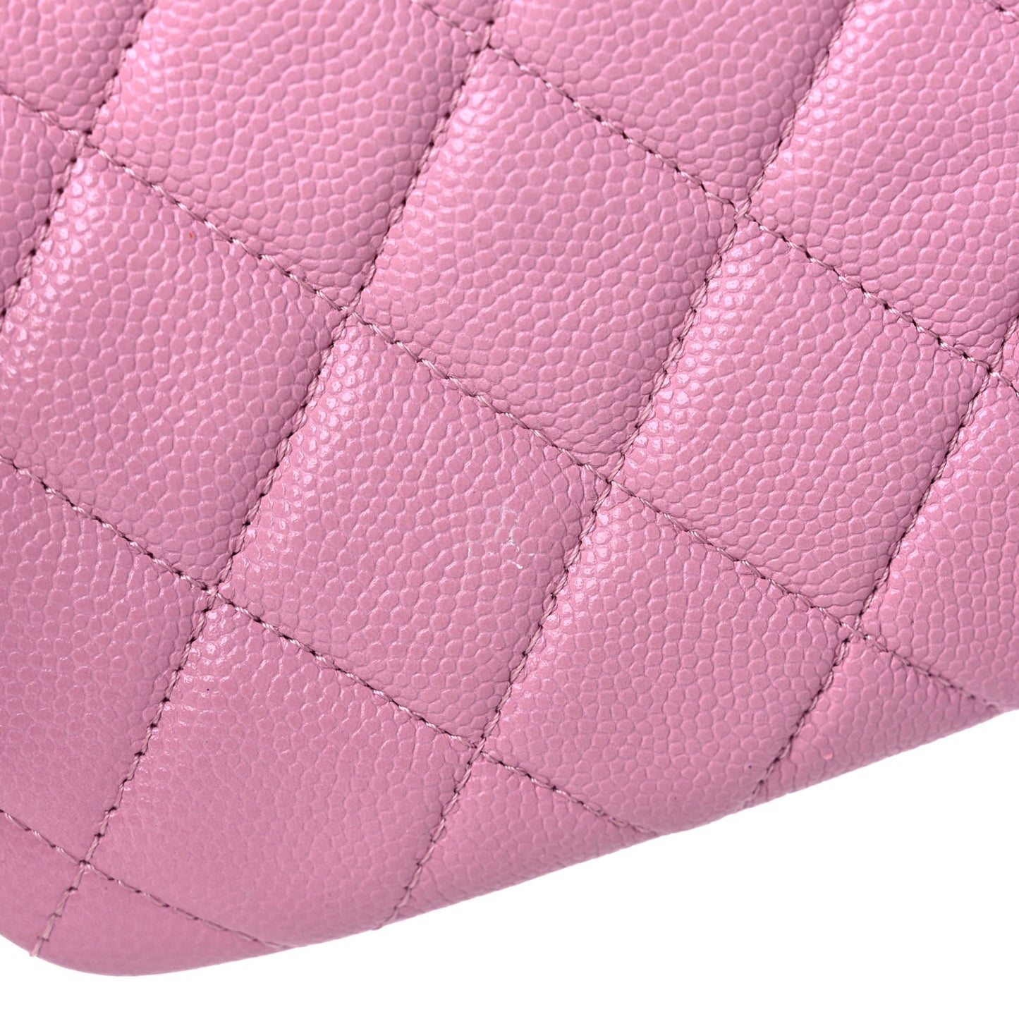 Caviar Quilted Small Cosmetic Case Light Pink