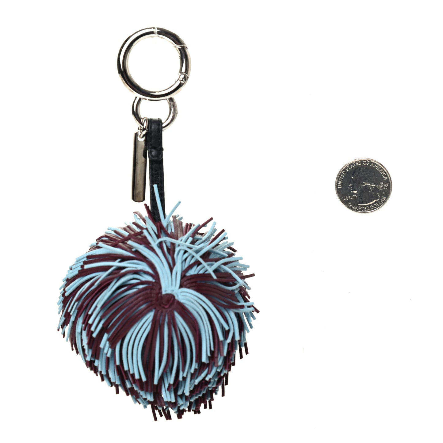 Shiny Nappa Faces Fringe Bag Bug Charm Bordeaux Multicolor