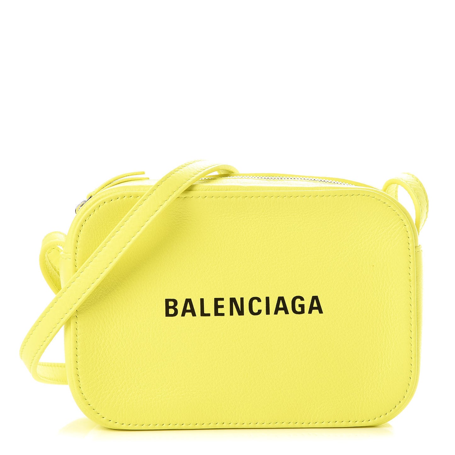 Calfskin Logo XS Everyday Camera Bag Acid Green Black
