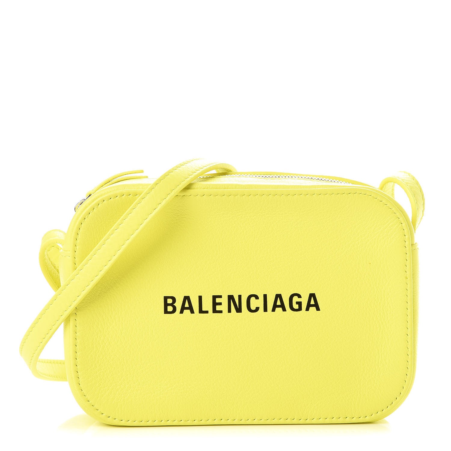 Balenciaga Calfskin Logo XS Everyday Camera Bag Acid Green Black 1 of 9