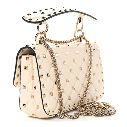 Valentino Garavani Nappa Small Rockstud Spike Shoulder Bag Light Ivory 3 of 9