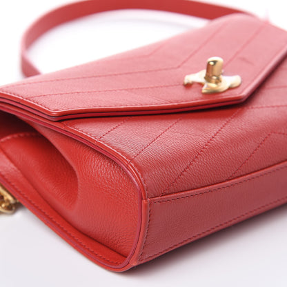 Chanel Calfskin Chevron Stitched Coco Waist Bag Red 8 of 13