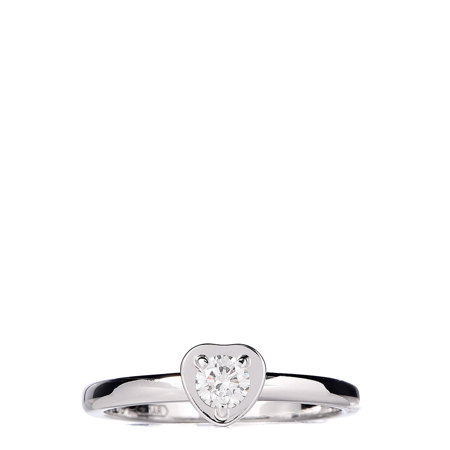 18K White Gold Diamond D'Amour Heart Ring 48 4.5