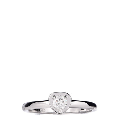 Cartier 18K White Gold Diamond D'Amour Heart Ring 48 4.5 1 of 5