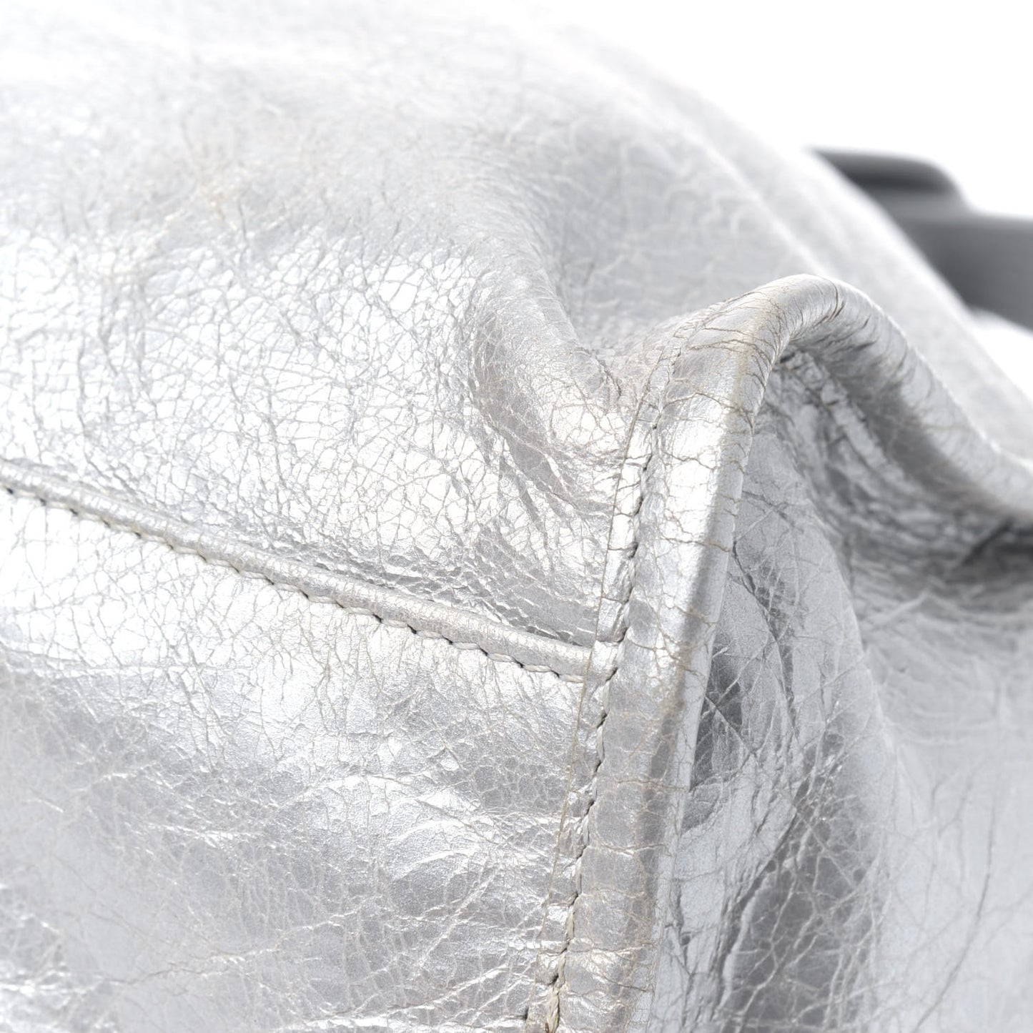 Metallic Agneau Classic Palladium Hardware City Silver