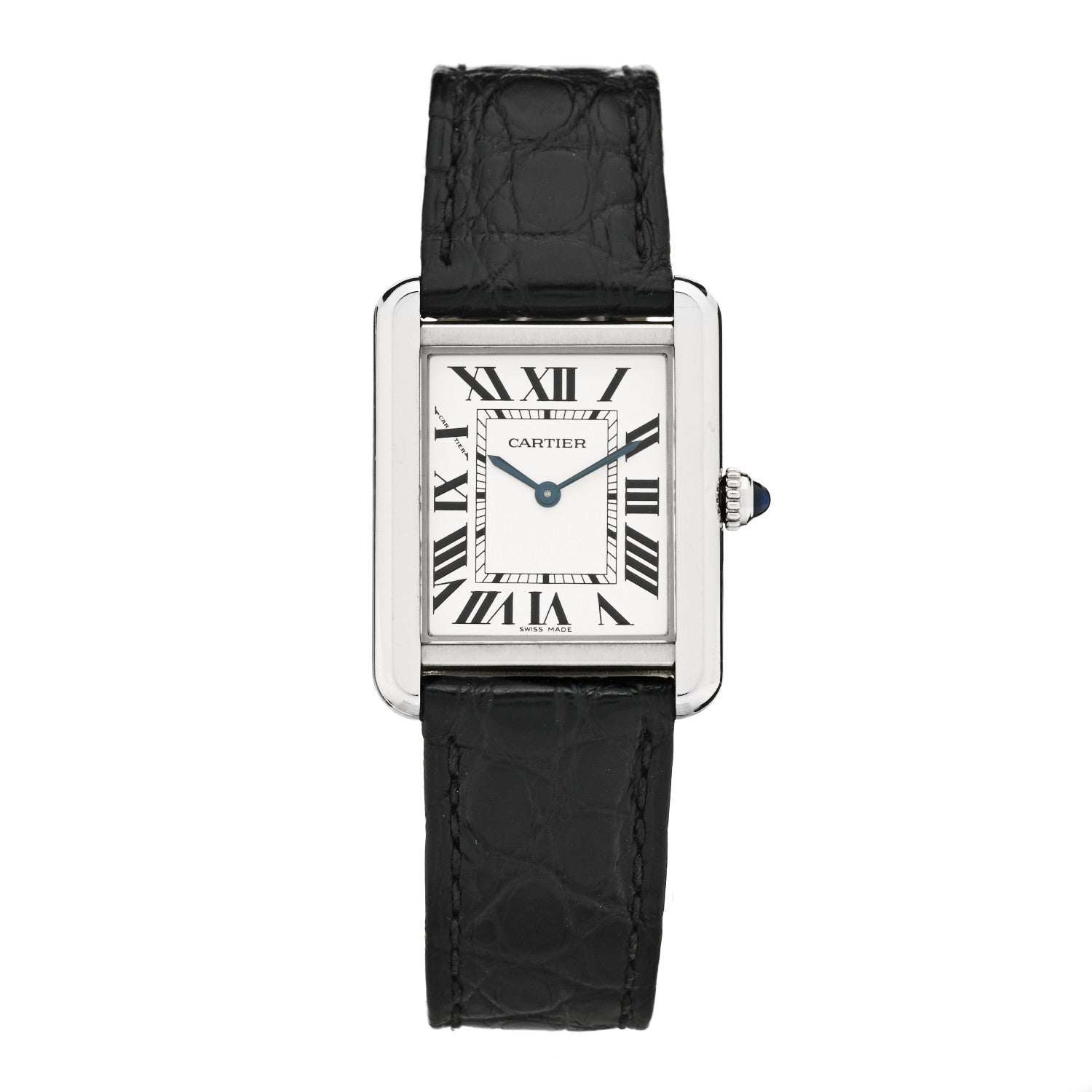Cartier Stainless Steel Calfskin 24mm Tank Solo Quartz Watch 1 of 4