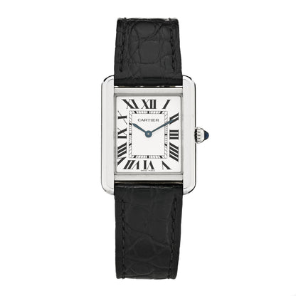 Cartier Stainless Steel Calfskin 24mm Tank Solo Quartz Watch 1 of 4