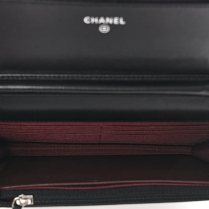 Chanel Lambskin Quilted Wallet On Chain WOC Black 5 of 14