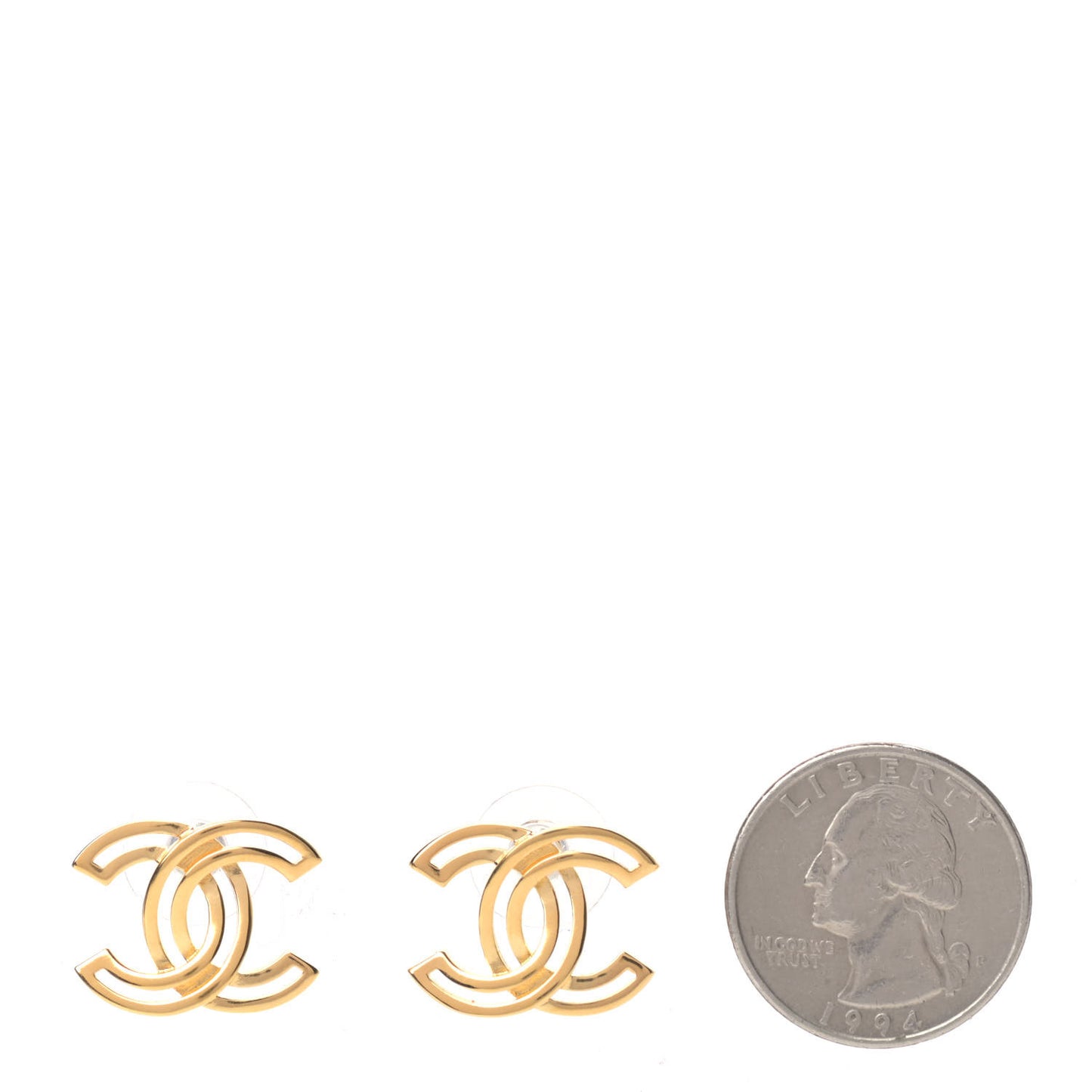 Metal Obazine CC Earrings Gold