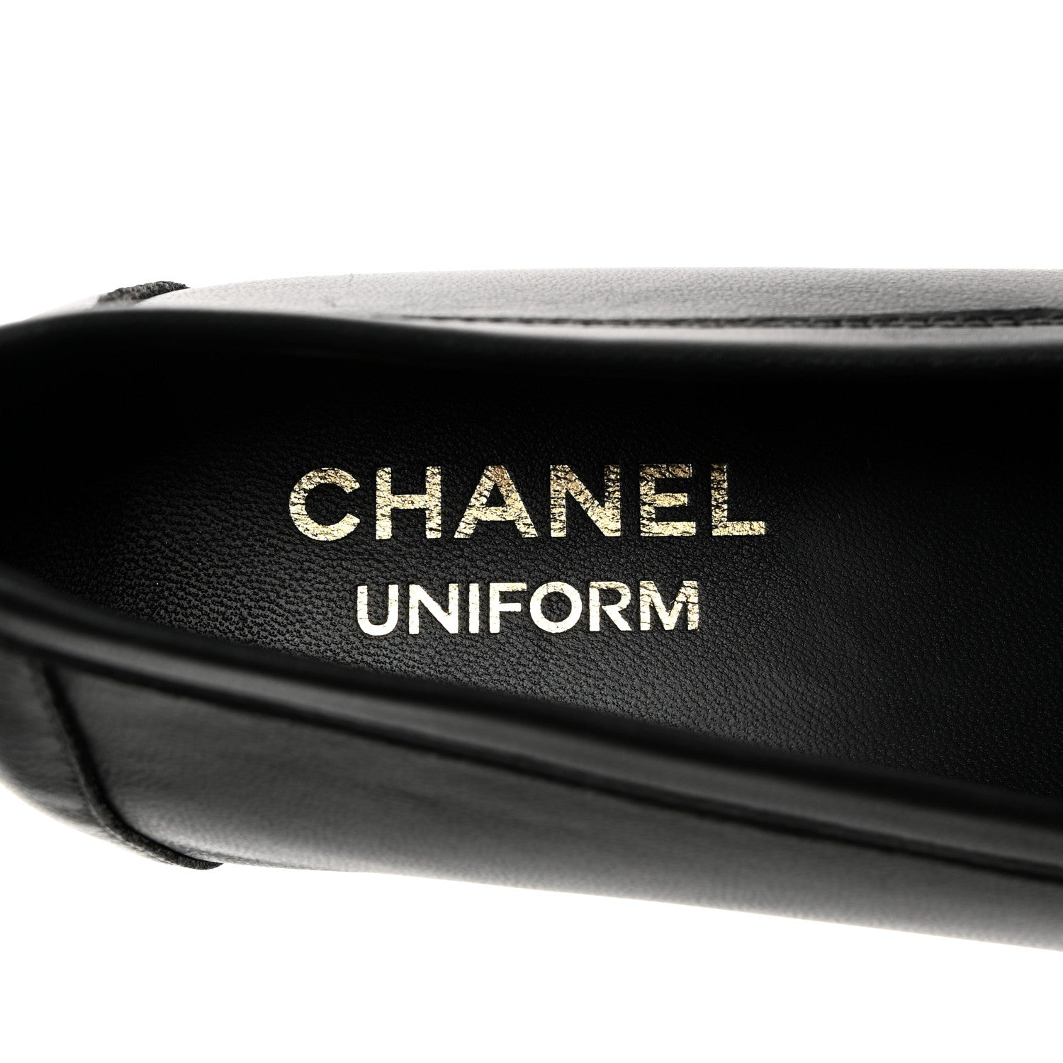Chanel Calfskin Womens Stitched CC Loafers 35.5 Black 6 of 8