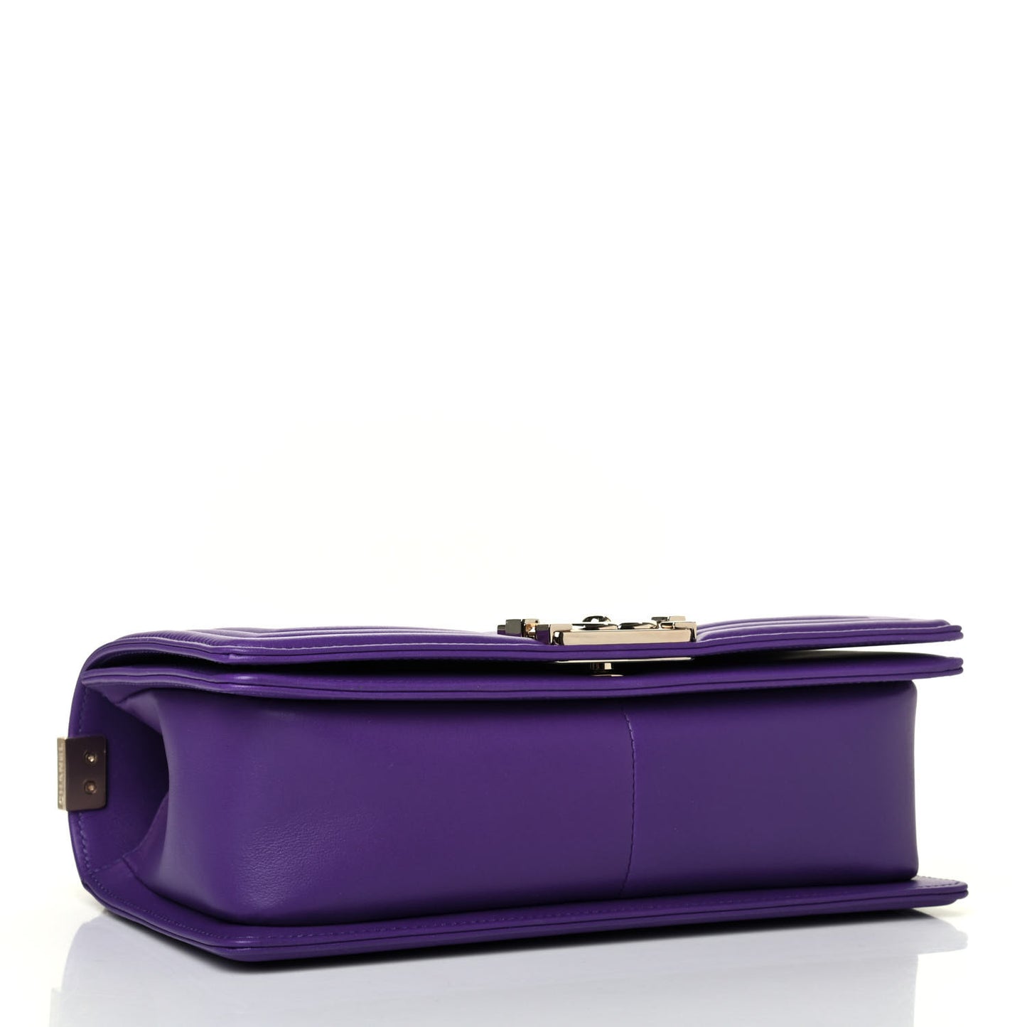 Calfskin Quilted Medium Boy Flap Purple