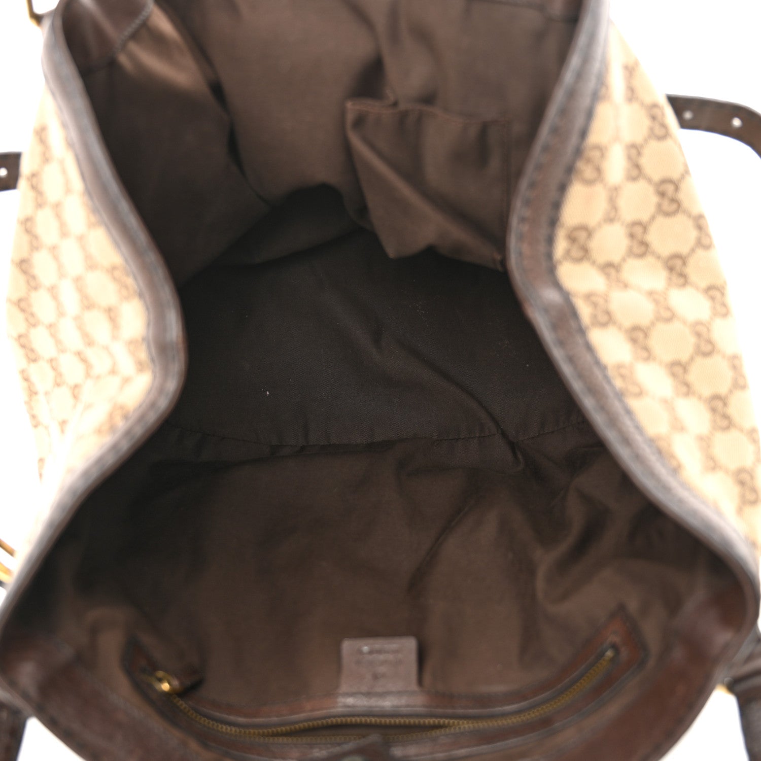 Gucci Monogram Medium Jockey Tote Dark Brown 5 of 14