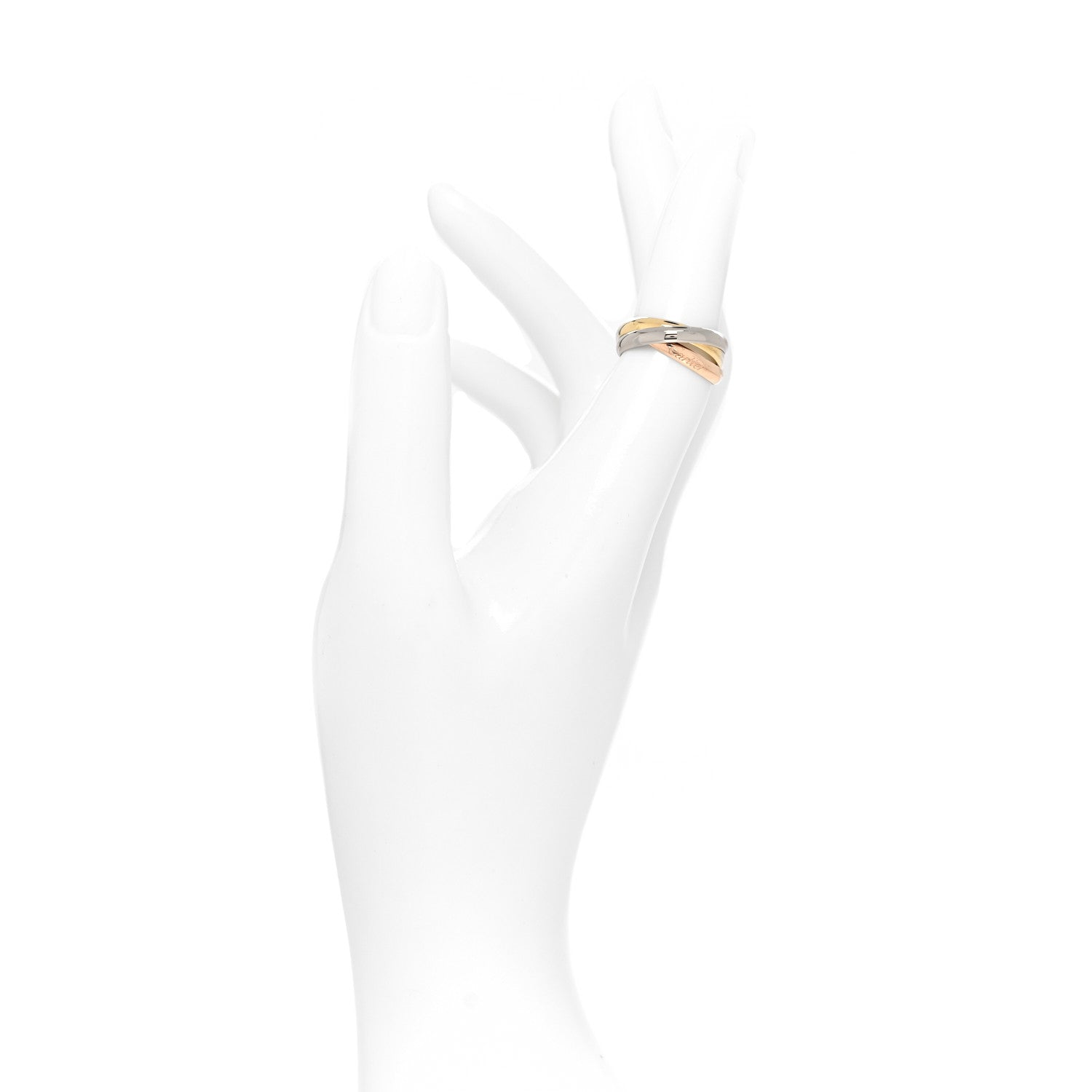 Cartier 18K Pink Yellow White Gold Small Trinity Ring 50 5.25 2 of 7