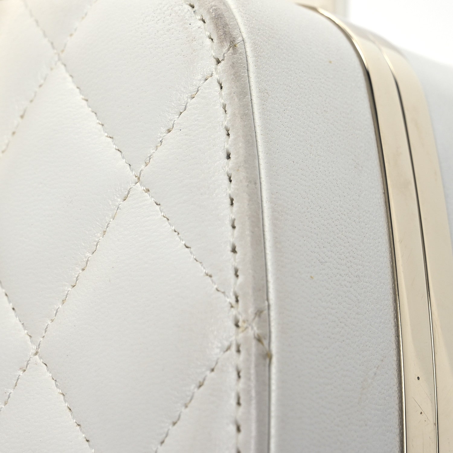 Chanel Lambskin Minaudiere Vanity With Handle White 13 of 16
