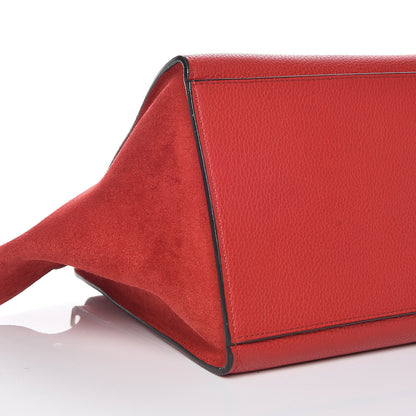 Celine Drummed Calfskin Suede Small Trapeze Coquelicot 8 of 16