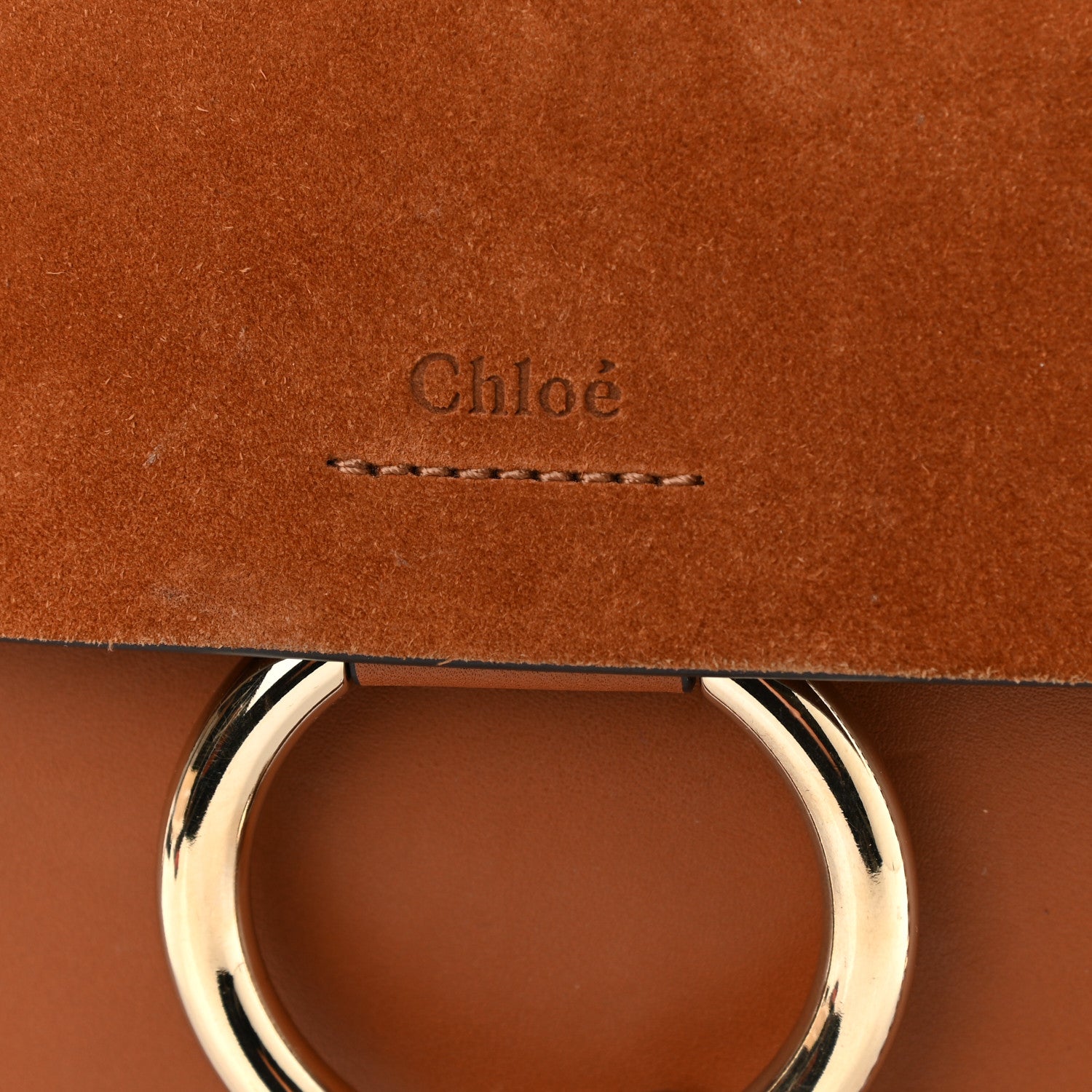 Chloe Suede Calfskin Medium Faye Shoulder Bag Caramel 9 of 11