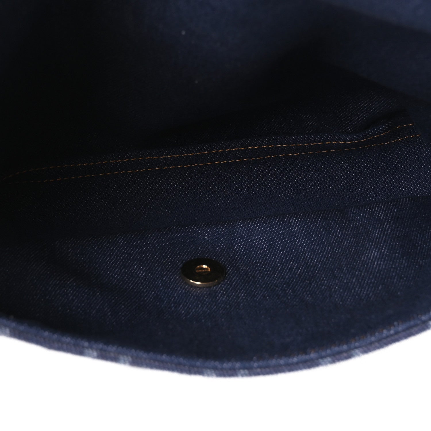 Fendi Denim FF Embroidered Reversible Baguette Blue 5 of 9