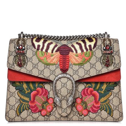 Gucci GG Supreme Monogram Embroidered Medium Dionysus Shoulder Bag Beige Hibiscus 1 of 8