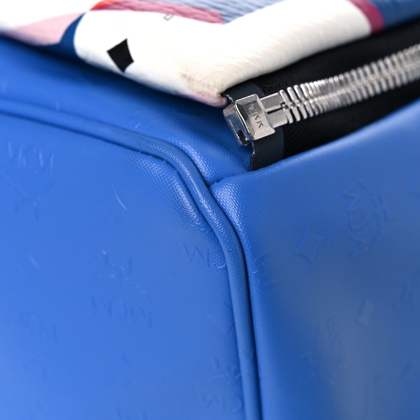 Calfskin Visetos Diamond Print Backpack Blue
